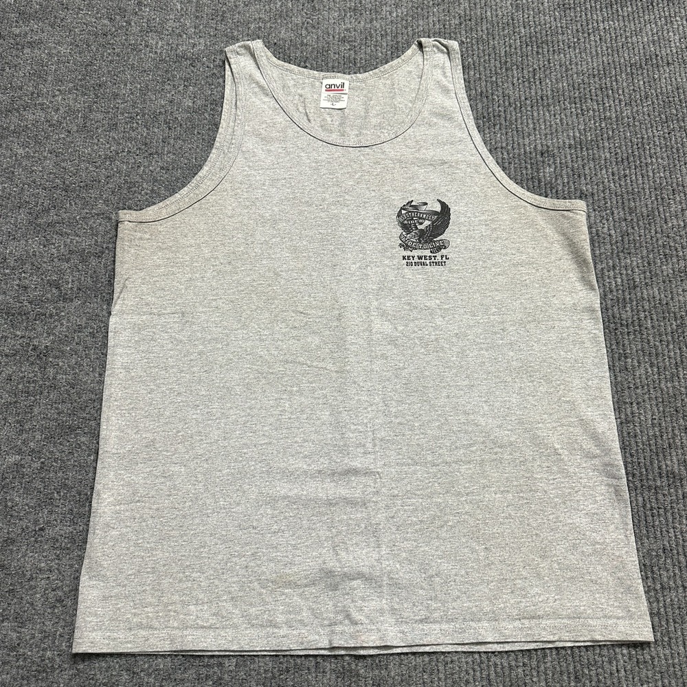 Southernmost Rider Ride To Live Mens Tank Top Size Large Gray Key West FL